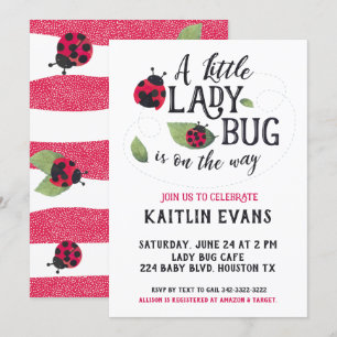 Ladybug Baby shower Invitation Kaart