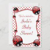 Ladybug Baby shower Invitation Kaart (Voorkant)