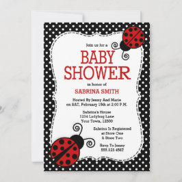 Ladybug Baby shower Invitation Kaart