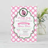 Ladybug Baby shower Invitation Kaart (Staand voorkant)