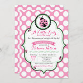 Ladybug Baby shower Invitation Kaart (Voorkant / Achterkant)