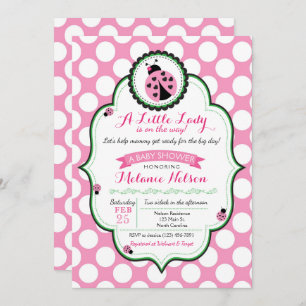 Ladybug Baby shower Invitation Kaart