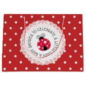Ladybug Baby shower is een meisje Groot Cadeauzakje (Voorkant)
