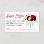 Ladybug baby shower luier loterij informatiekaartje (Voorkant)