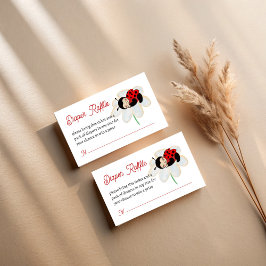 Ladybug baby shower luier loterij informatiekaartje