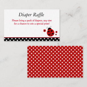 Ladybug Baby shower Luier Raffle Informatiekaartje