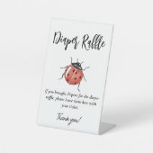 Ladybug Baby shower Luier Raffle Reclamebord Met Voetstuk (Voorkant)