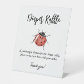 Ladybug Baby shower Luier Raffle Reclamebord Met Voetstuk (Voorkant)