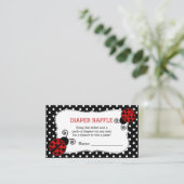 Ladybug Baby shower Luier Raffle Ticket Informatiekaartje (Staand voorkant)