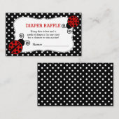 Ladybug Baby shower Luier Raffle Ticket Informatiekaartje (Voorkant / Achterkant)