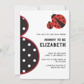 Ladybug baby shower nodigde drachtig silhouet uit kaart (Voorkant)