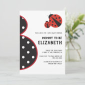 Ladybug baby shower nodigde drachtig silhouet uit kaart (Staand voorkant)