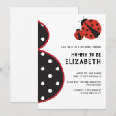 Ladybug baby shower nodigde drachtig silhouet uit kaart (Voorkant / Achterkant)