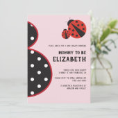 Ladybug baby shower nodigde drachtig silhouet uit kaart (Staand voorkant)