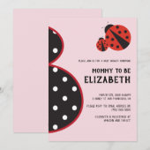 Ladybug baby shower nodigde drachtig silhouet uit kaart (Voorkant / Achterkant)