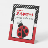 Ladybug Baby shower of Birthday Favor Party Reclamebord Met Voetstuk (Voorkant)