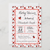 Ladybug Baby shower of Birthday Party Invitation Kaart (Voorkant)