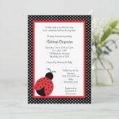 Ladybug Baby shower of Birthday Party nodig Kaart (Staand voorkant)