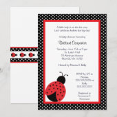 Ladybug Baby shower of Birthday Party nodig Kaart (Voorkant / Achterkant)