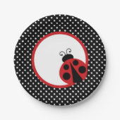 Ladybug Baby shower of Birthday Party Papieren Bordje (Voorkant)