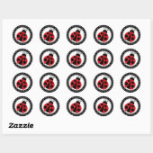 Ladybug Baby shower of Birthday Party Ronde Sticker (Vel)