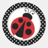 Ladybug Baby shower of Birthday Party Ronde Sticker (Voorkant)