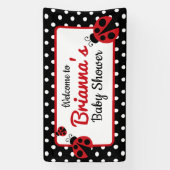 Ladybug Baby shower of Birthday Party Spandoek (Verticaal)