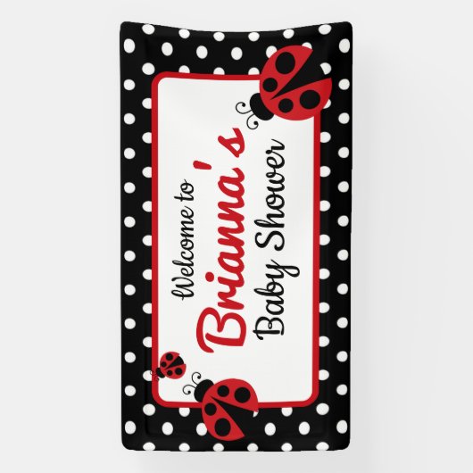 Ladybug Baby shower of Birthday Party Spandoek (Verticaal)