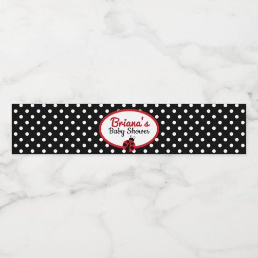 Ladybug Baby shower of Birthday Party Waterfles Etiket (Enkel label)
