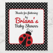 Ladybug Baby shower of Birthday Party Wijn Etiket (Enkel label)