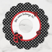 Ladybug Baby shower of Birthday Party Wijnglaslabel (Voorkant)