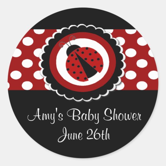 Ladybug Baby shower of Verjaardag Stickers (Voorkant)
