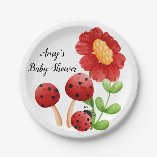 Ladybug Baby shower Paper Bord (Voorkant)