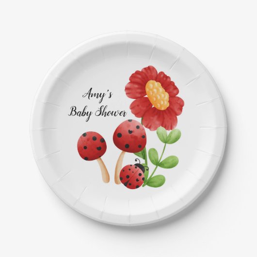 Ladybug Baby shower Paper Bord (Voorkant)