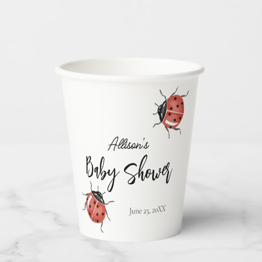 Ladybug-Baby shower Papieren Bekers (Voorkant)