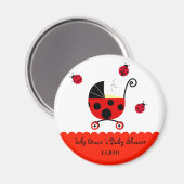 Ladybug Baby shower Party Favor Magneten (Voorkant / Achterkant)