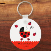Ladybug Baby shower Party Favor Sleutelhangers (Voorkant)