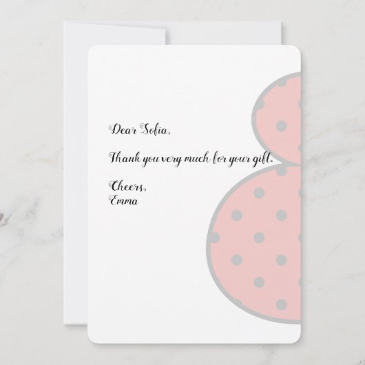 Ladybug Baby shower Polka Dot Hartelijk dank Bedankkaart (Achterkant)