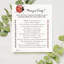 Ladybug Baby shower Raad eens wie mama of papa spe