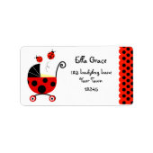Ladybug Baby shower retour adreslabels Etiket (Voorkant)
