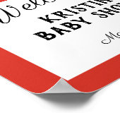 Ladybug baby shower rood welkomstteken poster (Hoek)