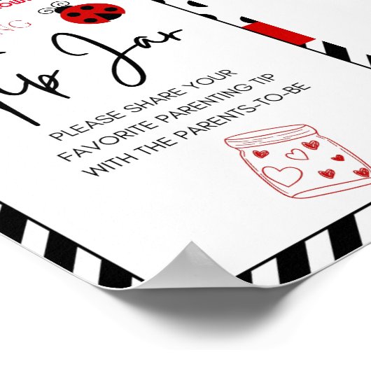 Ladybug Baby shower teken Poster (Hoek)