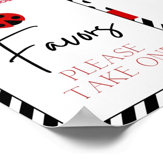 Ladybug Baby shower teken Poster (Hoek)