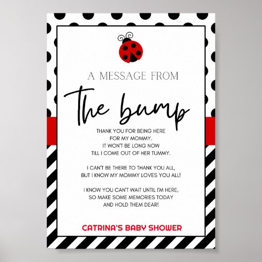 Ladybug Baby shower teken Poster (Voorkant)