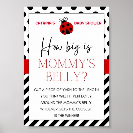 Ladybug Baby shower teken Poster (Voorkant)
