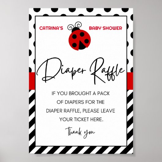Ladybug Baby shower teken Poster (Voorkant)
