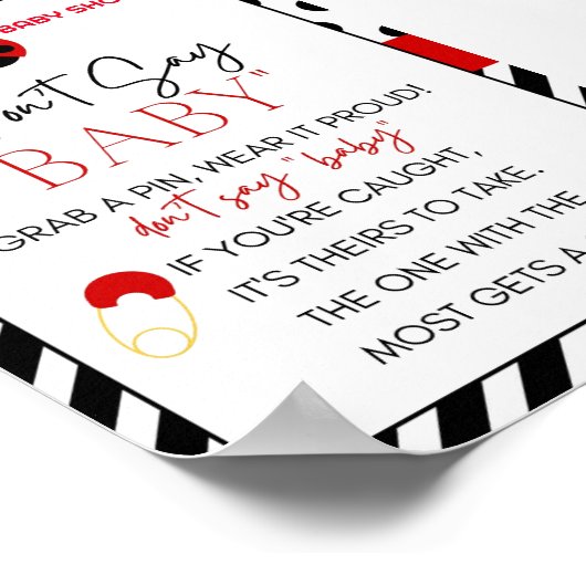 Ladybug Baby shower teken Poster (Hoek)