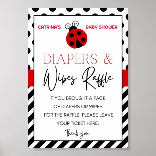 Ladybug Baby shower teken Poster (Voorkant)