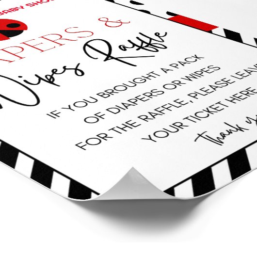 Ladybug Baby shower teken Poster (Hoek)