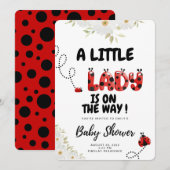 Ladybug Baby shower Uitnodiging Kaart (Voorkant / Achterkant)